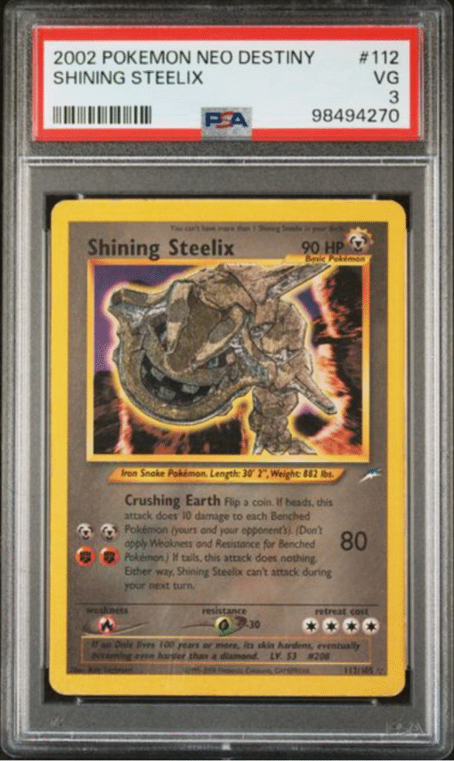 2002 POKEMON NEO DESTINY #112 SHINING STEELIX PSA 3